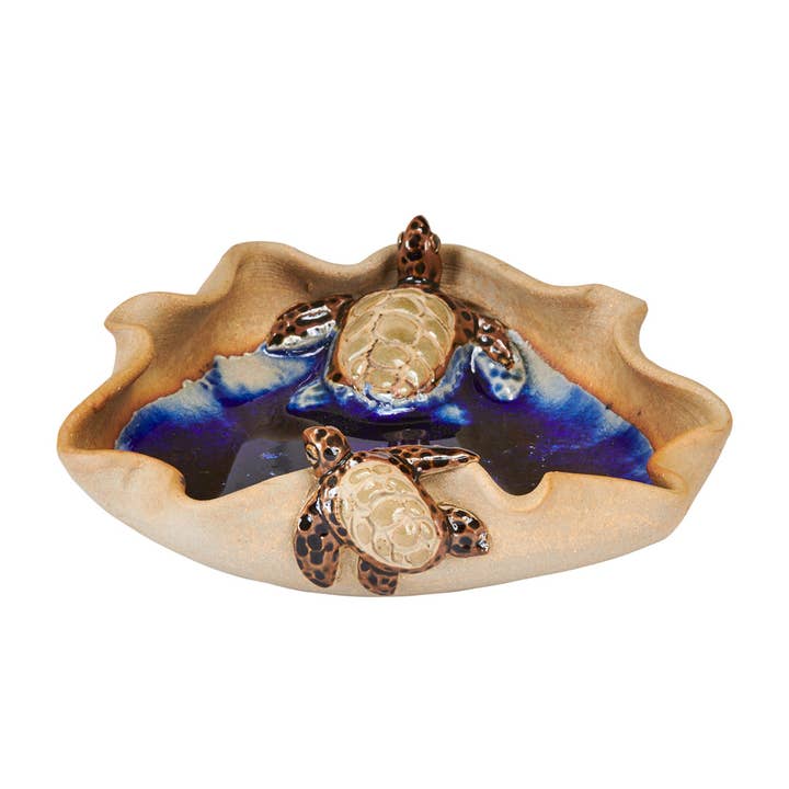 LITEN KERAMISK LOTUSBLADSFAT MED HAVSSKÖLDPADDOR för wholesale av Continental Home