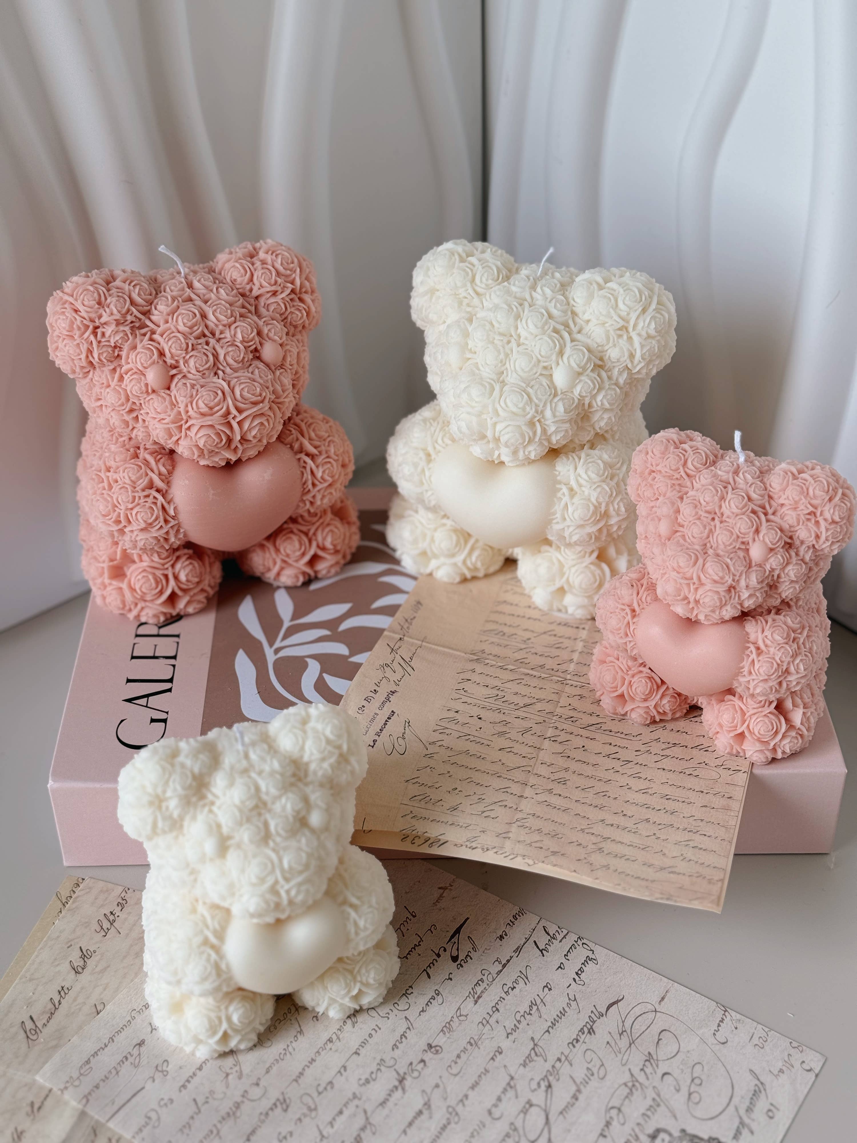 My Milky Candle – Velas de decoração por atacado – Vela artesanal Ourson Love creme tamanho para escolher 1