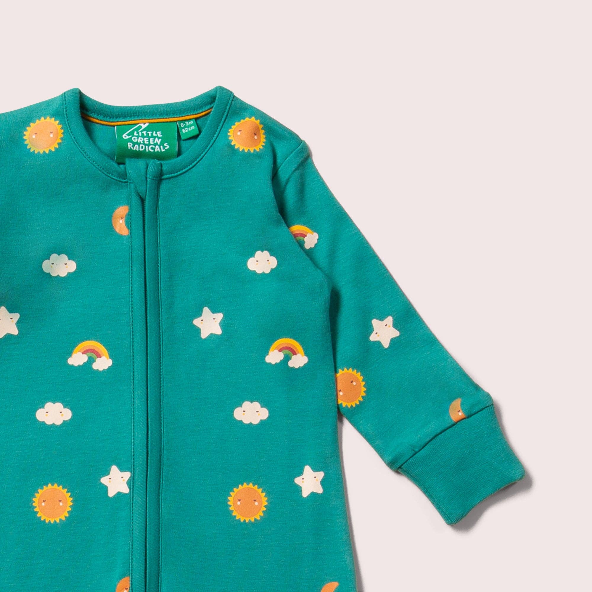 Ciel turquoise Crosse pour bébé biologique Turquoise Skies Zip en vente sur Faire7