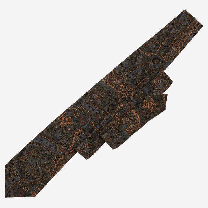 Elizabetta Made in Italy USA - Wholesale Necktie - Men's - Marsala - Printed Madder Silk Tie - Forest Green3