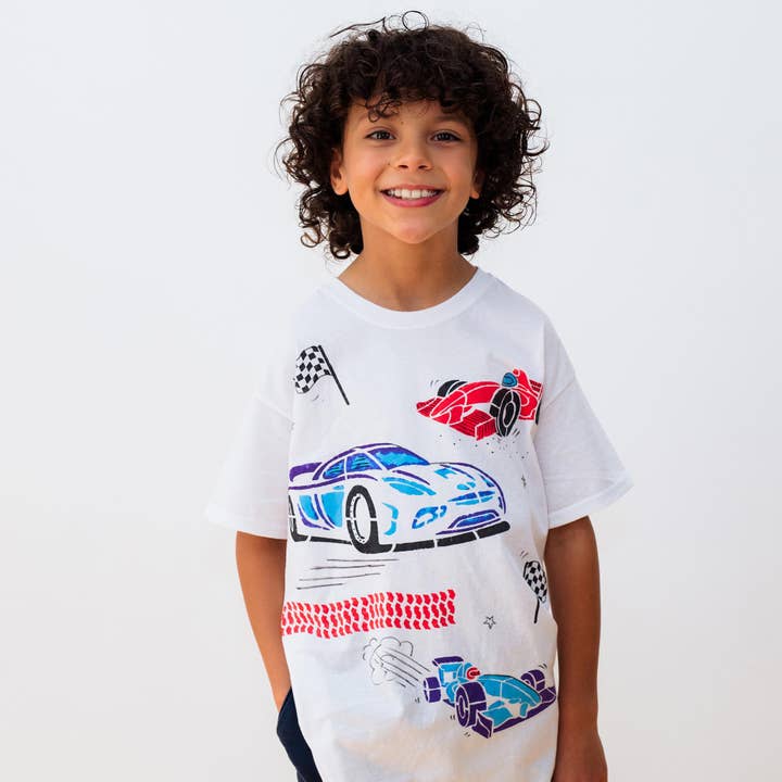 Sports Car T-shirt Painting Craft Gift Kit for Kids 5yrs+ for wholesale by Fab Dab Do