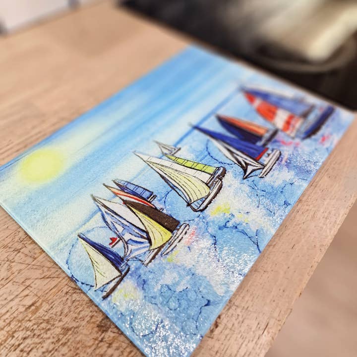 By Jo Crafts – wholesale Placemat – 83-WTS Nautical Regatta Boats Worktop Saver 9