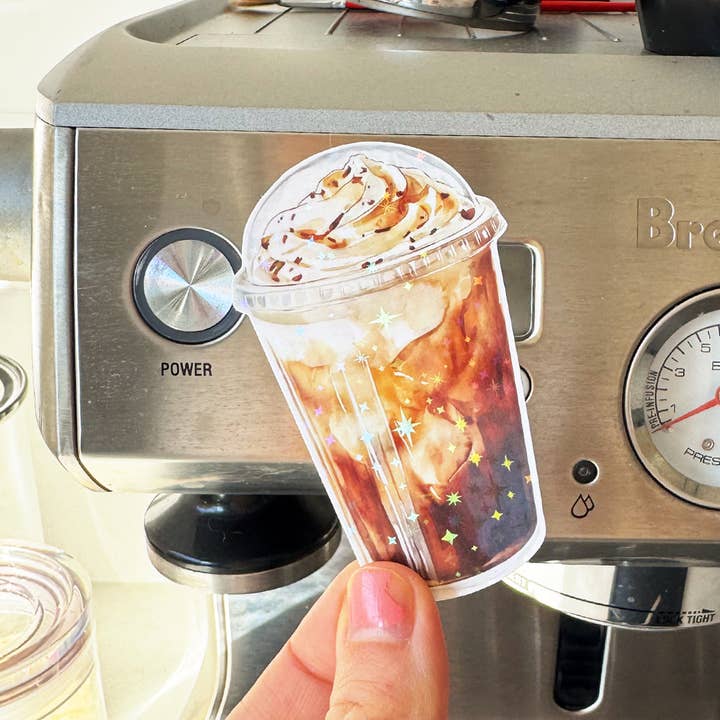 Julia Ockert - Wholesale Sticker - Matcha Latte & Iced Coffee Glitter Stickers2