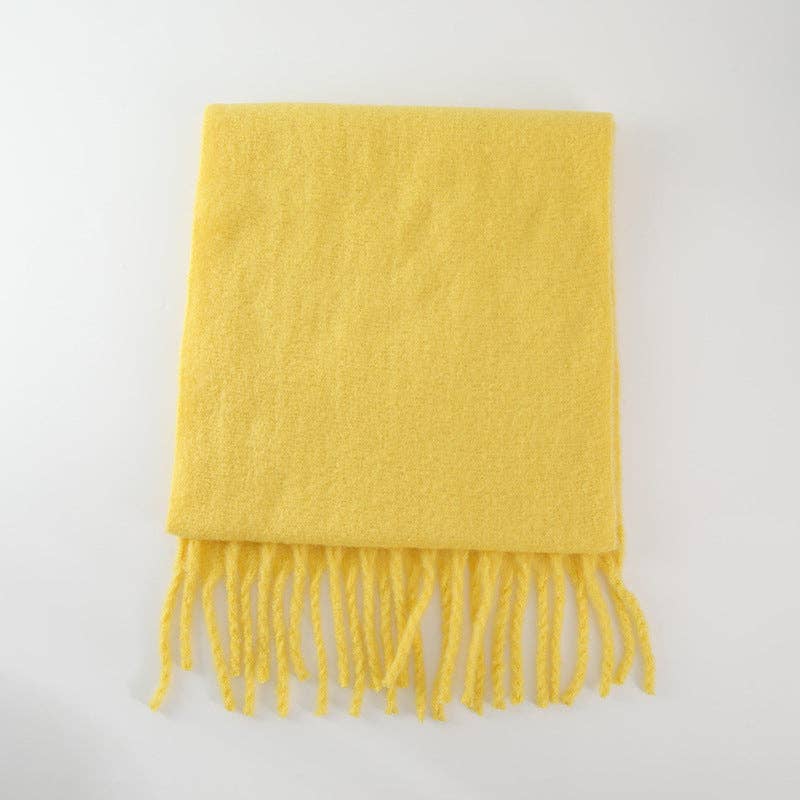 Dipped Shop - Wholesale Scarf - Women's - 2+ Solid Color Tassel Mohair Scarves DPKS10023