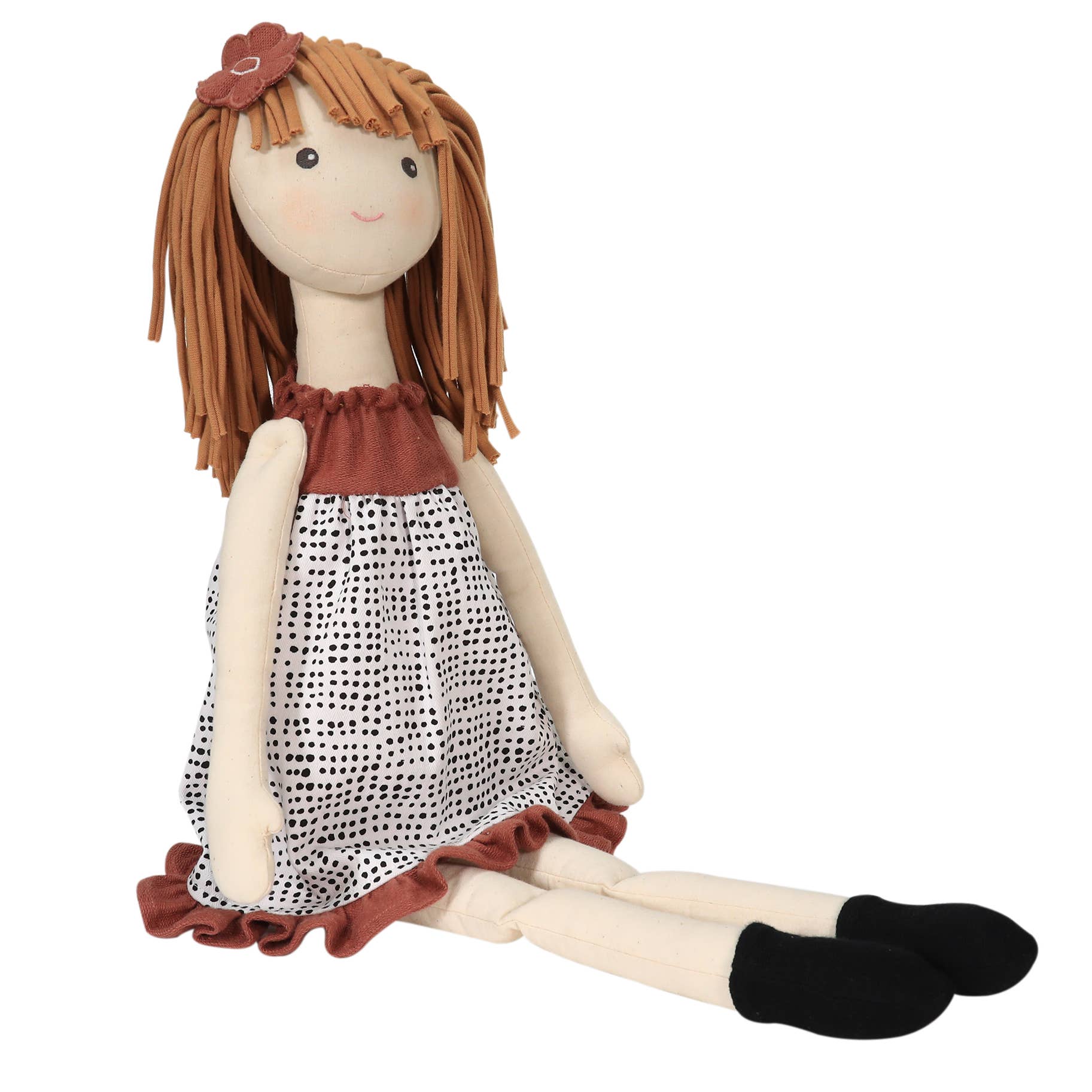 Tikiri Toys LLC - Wholesale Doll - Kids - Amber Doll in Black & White Printed Dress3