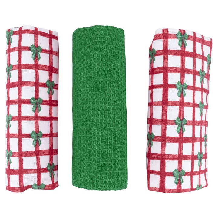 VdE Tivoli 1996 - Wholesale Ornament Set - XMAS FIOCCHI SET 3 TOWELS+BASKET C2