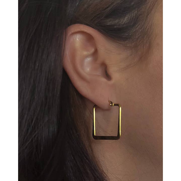 BELJOY - Wholesale Hoop Earrings - Eudora Square Hoop Earrings1