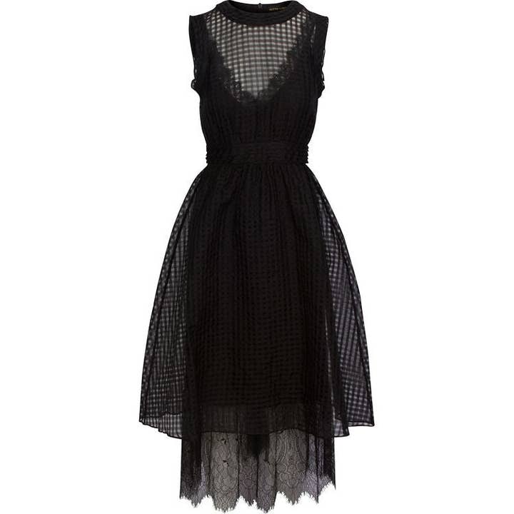 Checkered Print Silk + Cotton Sleeveless Biba Dress for wholesale by HottieandLord