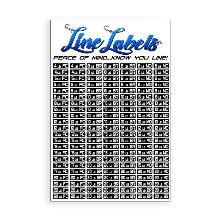 4 - 20 lb Black and White line Label for wholesale by Real Sticky