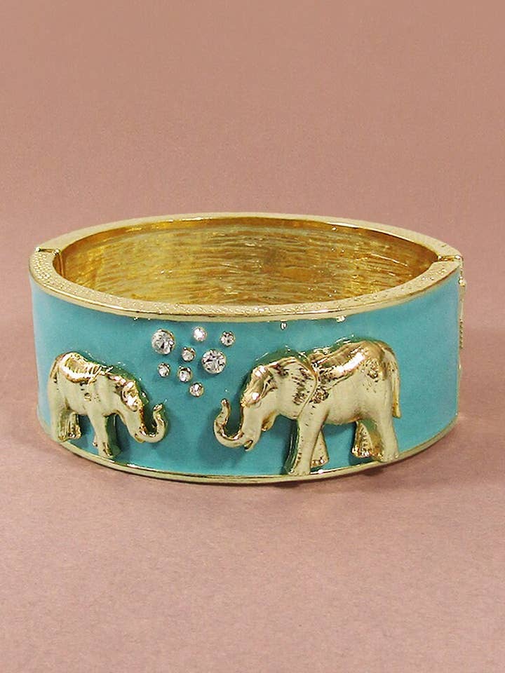 Elefant-Emaille Armreif mit Scharnier für den Großhandel von TheTizana