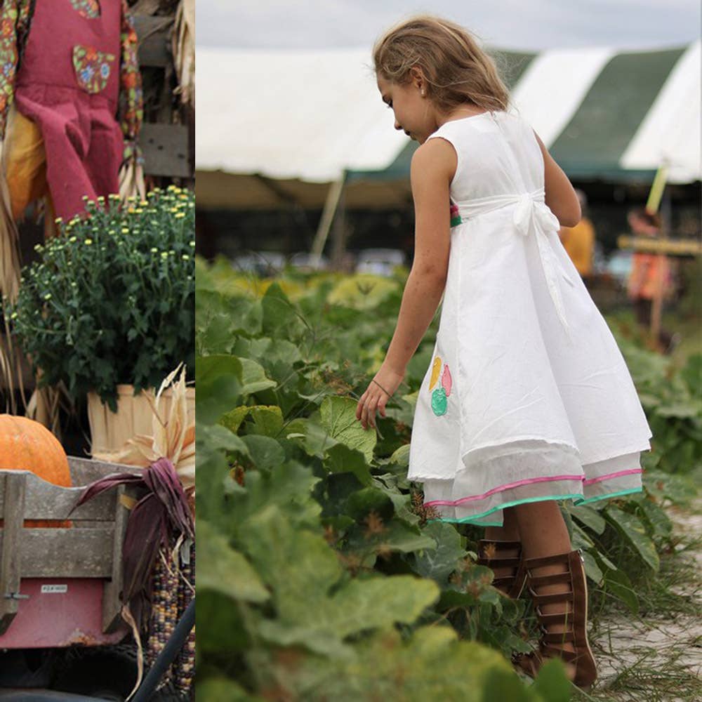 SISSYMINI - Wholesale Dress - Kids - Apple Applique Organza Ruffles Dress 878-2835