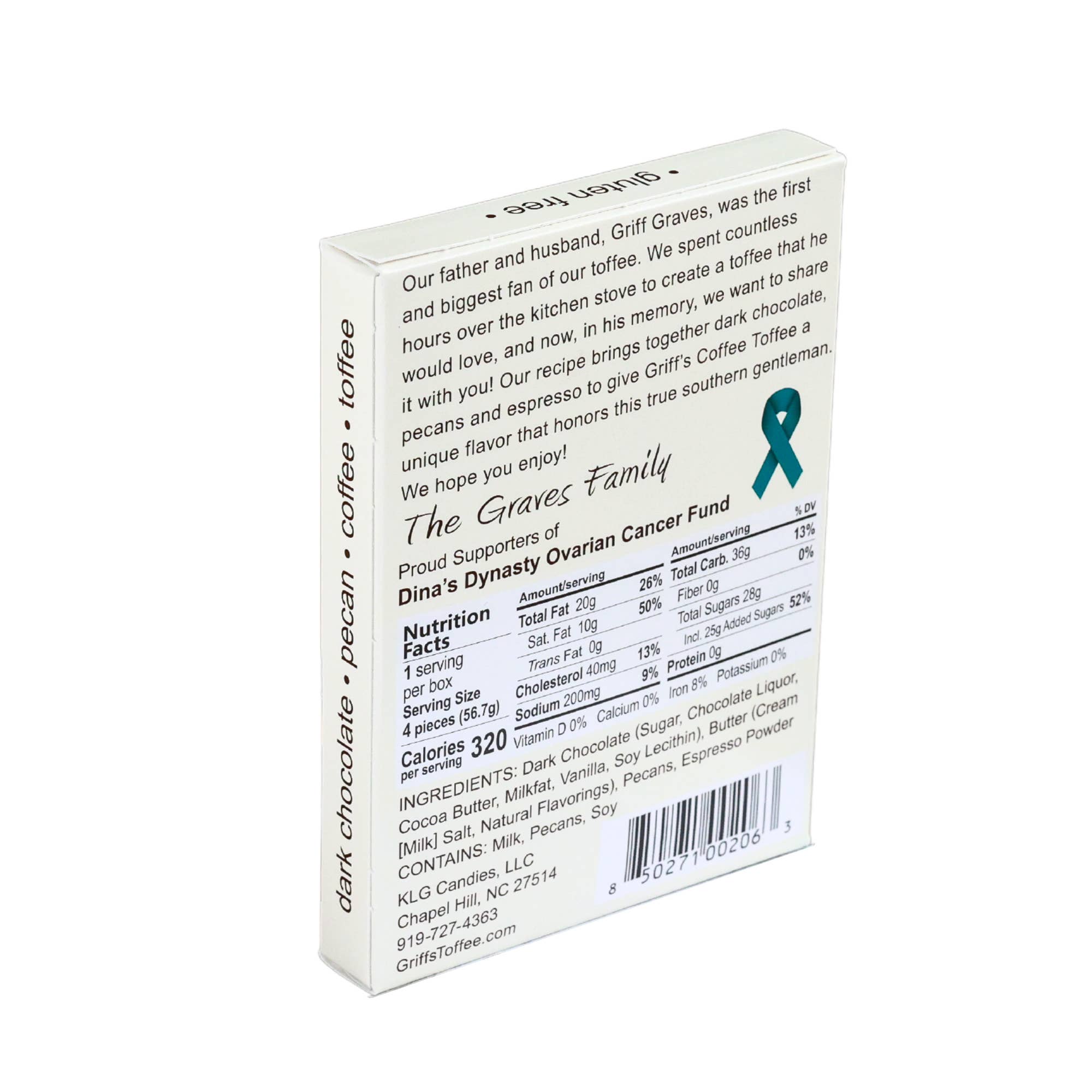 Griff's Toffee - Wholesale Toffee - Griff's Coffee Toffee - 2oz Dark Chocolate Toffee6