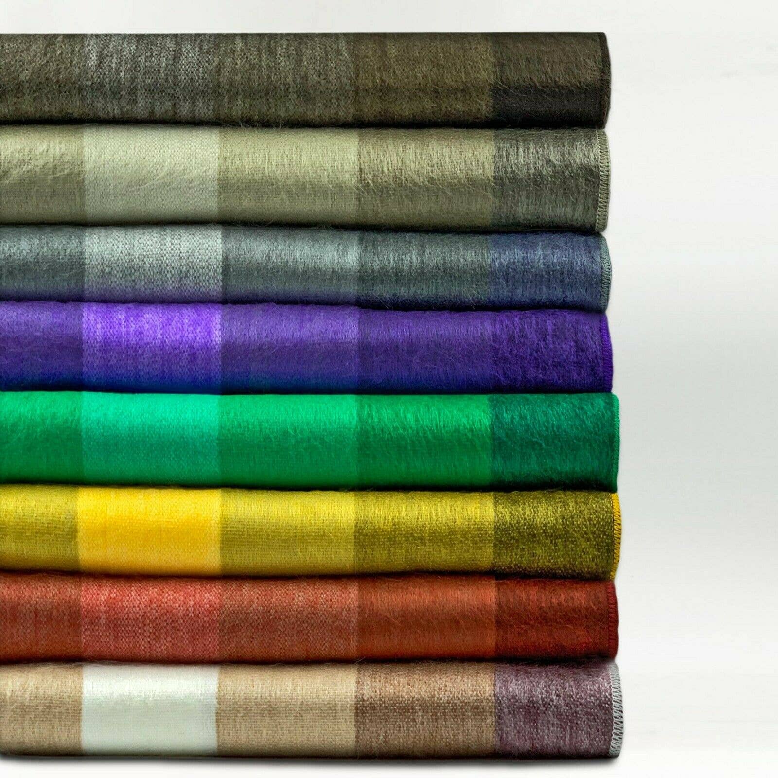 ECUALAMA - Wholesale Throw Blanket - Soft & Warm Baby Alpaca Wool Throw Blanket / Sofa Cover - Queen 90" x 65" - thick stripes pattern8