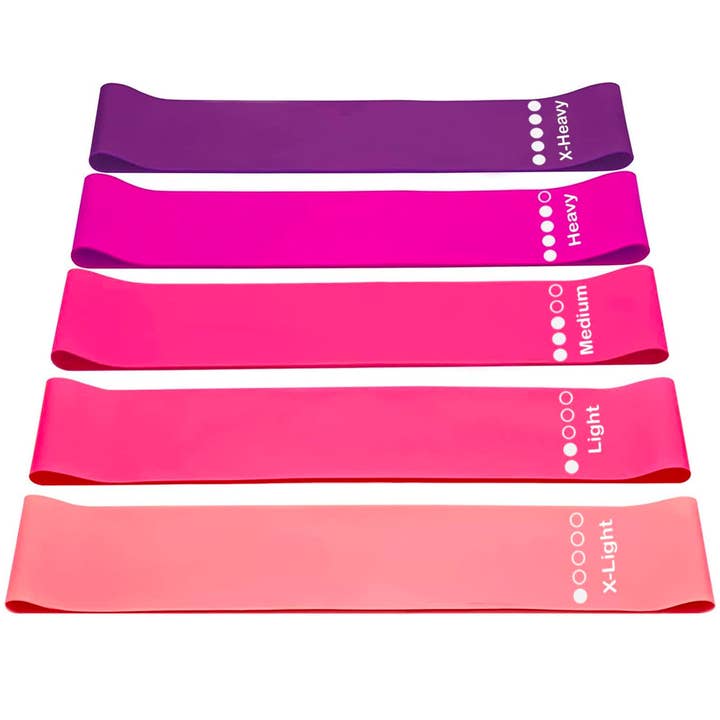 Bandas de Resistencia - 5 Niveles de Ejercicio para Gimnasio en Casa Ejercicio Largo – Equipo de Fitness Esencial para Entrenamiento, Yoga (Rosa) para venta al por mayor de Vigor Path