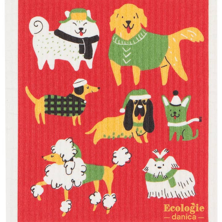 Swedish Sponge Reusable Dishcloth Yule Dogs for wholesale by Ecologie