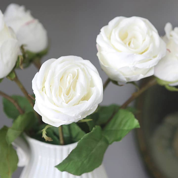 Prestige Botanicals - Wholesale Artificial flowers - Artificial White Ecuadorian Rose 23"3