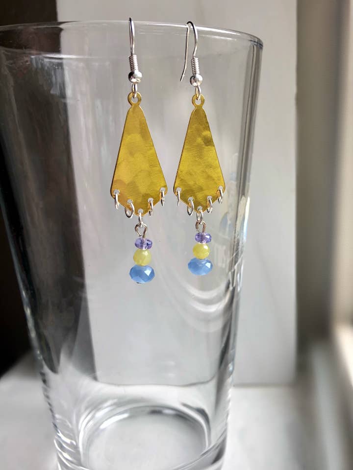 Boucles d'oreilles Sunset Martelé pour la vente par Earth & Sparkle