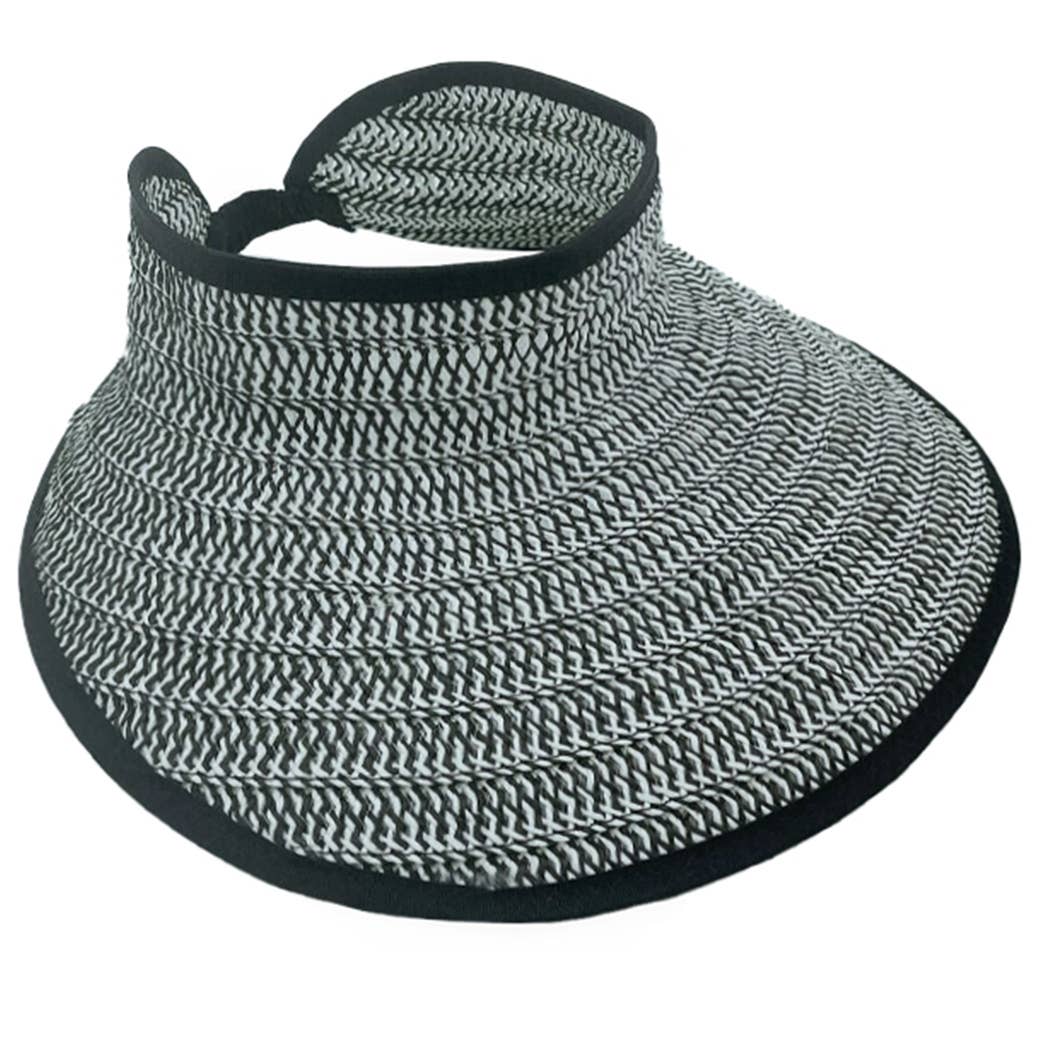 Fashion City - Wholesale Visor - Women's - Two Tone Straw Texture Sun Visor0