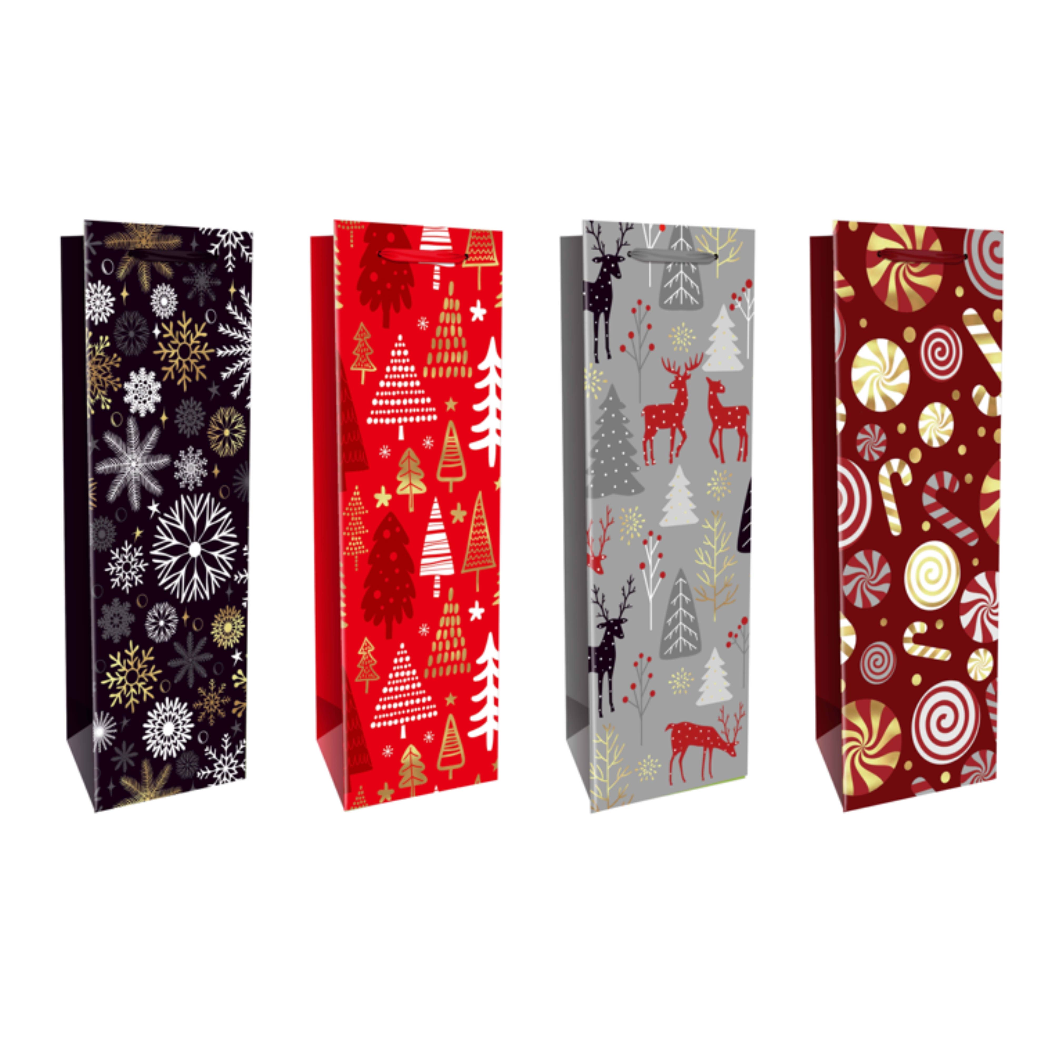 IH Casa Decor – wholesale Presentpåse för vin – JULVINPRESENTPÅSAR (MÖNSTER) (ASSORTERADE)0