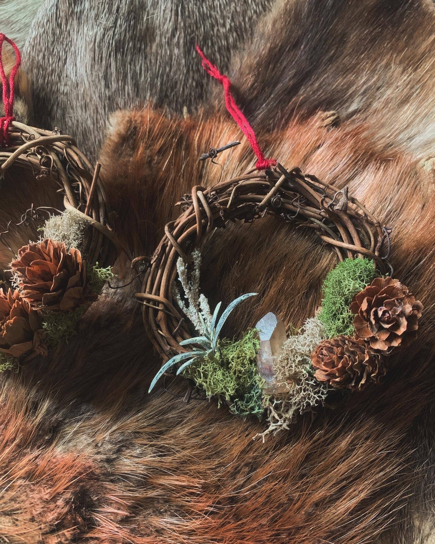 Leafy Ann Art - Wholesale Ornament - Crystal wreath moss ornament3