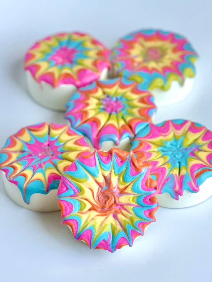 Tie Dye White Chocolate Covered Oreos for wholesale by Delightful Chocolates