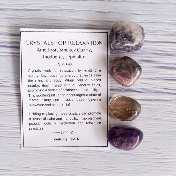 AK Healing Crystals - Wholesale Spiritual Stone/Crystal - Crystal Brings RELAXATION Stone Set, Gift Set For Relaxation
