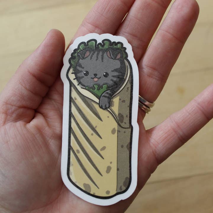Autocollant Cat- Burrito pour la vente par Mega Kawaii Cuties