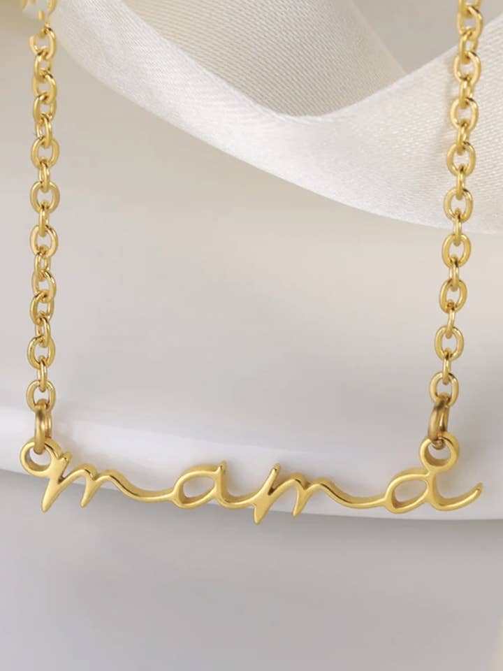 "Mama" Gold Plated Dainty Anklet for wholesale by House of Jewels Miami