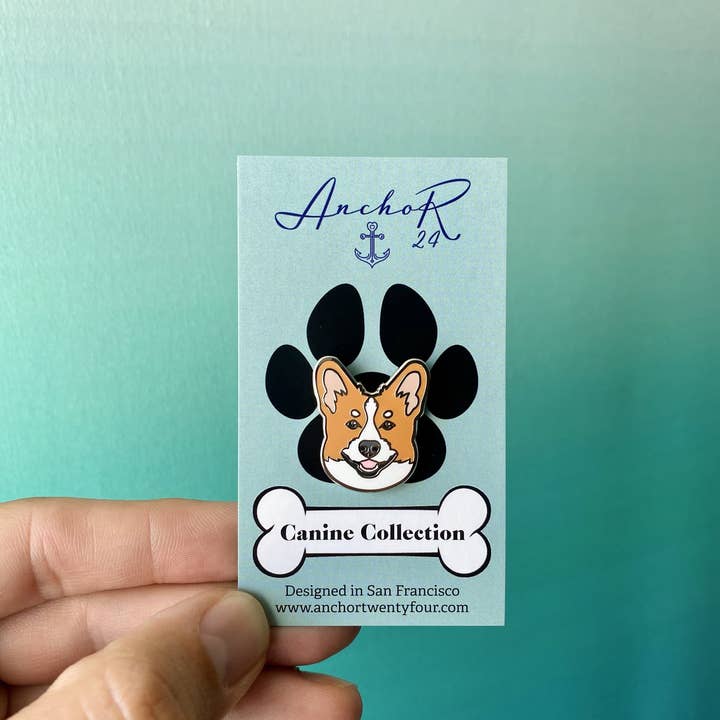 Anchor24 - Wholesale Lapel Pin/Button - Corgi Lola Pin3