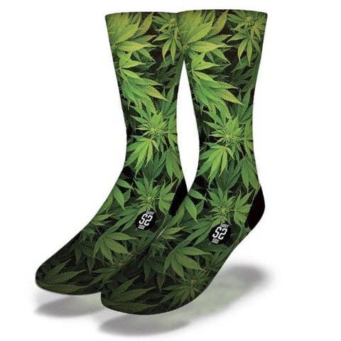 POT LEAF FOREST Funny Weed Socks for wholesale by Savvy Sox