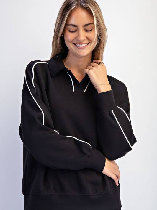 Sunday Morning – wholesale Pikétröja – Dam – T580037-Långärmad Modal Scuba Dubbelpiping Pikétröja14