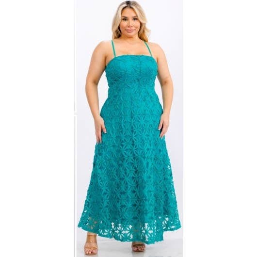Curve Market - Vente Robe – femme - ROBE LONGUE À LIGNES EN APPLIQUE 3D GRANDE TAILLE5