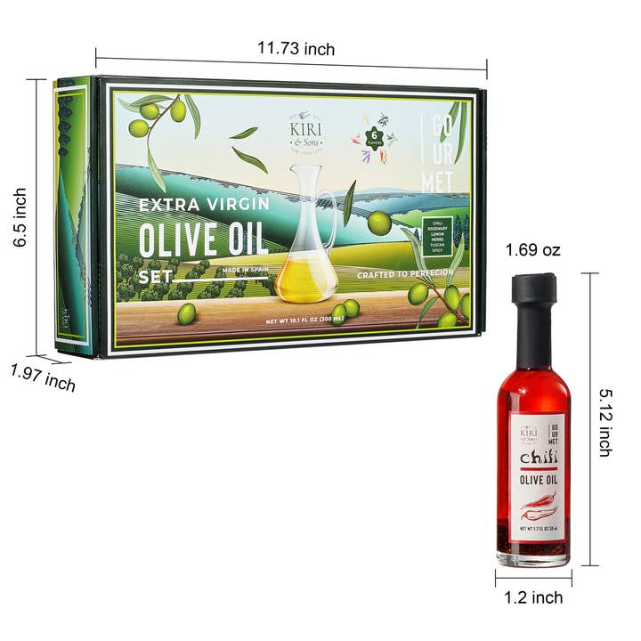 The Wine Savant / Khen Glassware - Wholesale Olive Oil - Olive Oil Gourmet Sampler Gift Set of 6 - Extra-Virgin Blend4