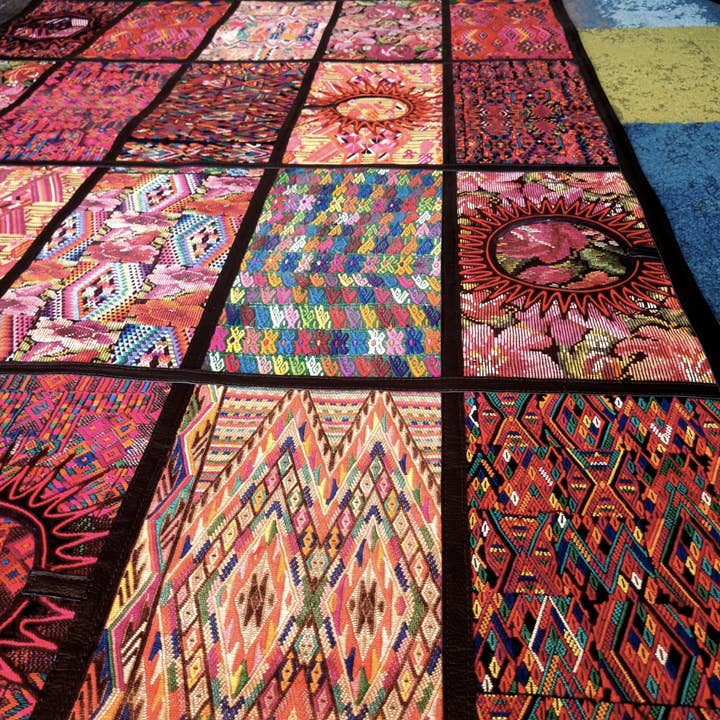 Achiote Guatemalan Goods - Wholesale Area Rug - handmade Huipil area rug