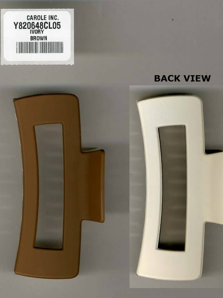 1 pinza per capelli rettangolare grande opaca bicolore per la vendita all'ingrosso da parte di Carole Inc.