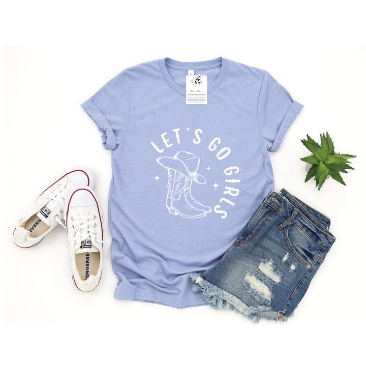 Blonde Ambition Apparel & Designs - Wholesale T-Shirt (Graphic) - Women's - Let's Go Girls Tee | Exclusive Design | Western Tee2
