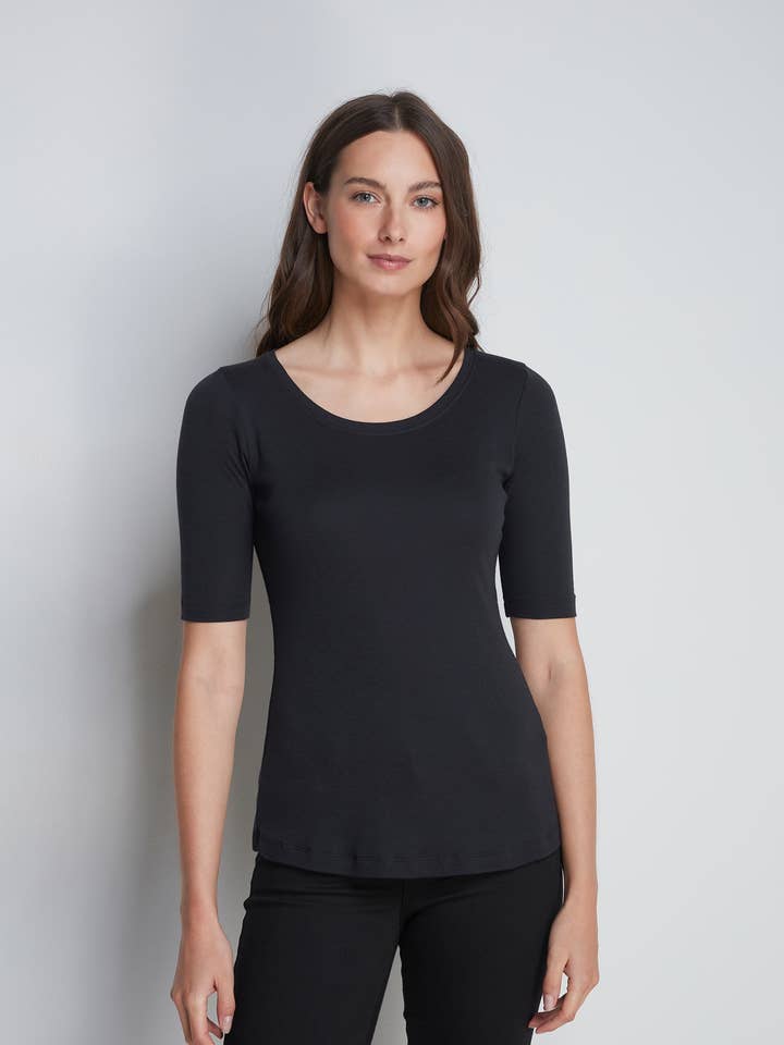 Halv ärm Scoop Neck Bomull Modal Blend för wholesale av Lavender Hill