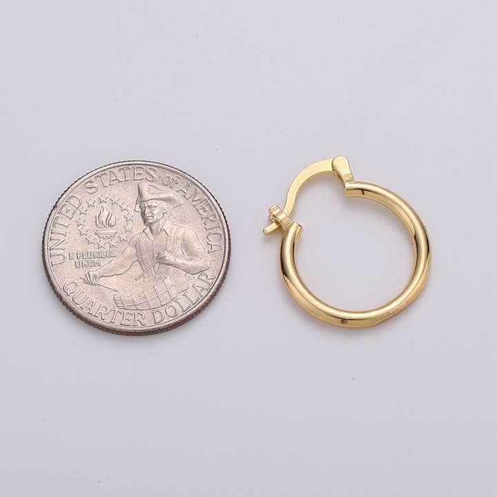 Aim Eternal - Wholesale Hoop Earrings - Tube Hoops Gold, 20mm Gold Hoops, Large Gold Hoop Earrings, Hollow Hoop Earrings, Chunky Hoops, Light Hoops for Every Day Wear Q-2282