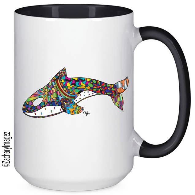 Tasse en céramique Colorful Orca 15 oz pour la vente par Zachary Imagez