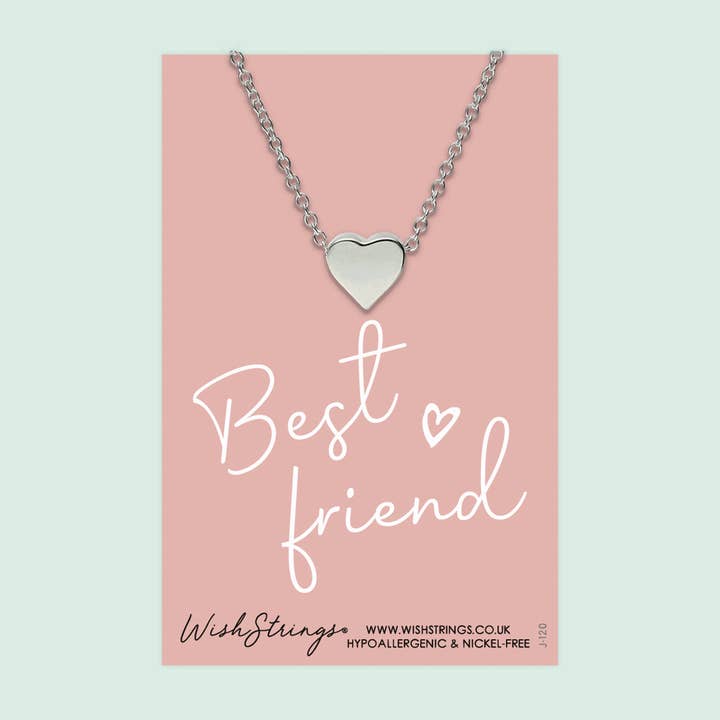 BEST FRIEND - Heart Necklace - J120 for wholesale by WishStrings