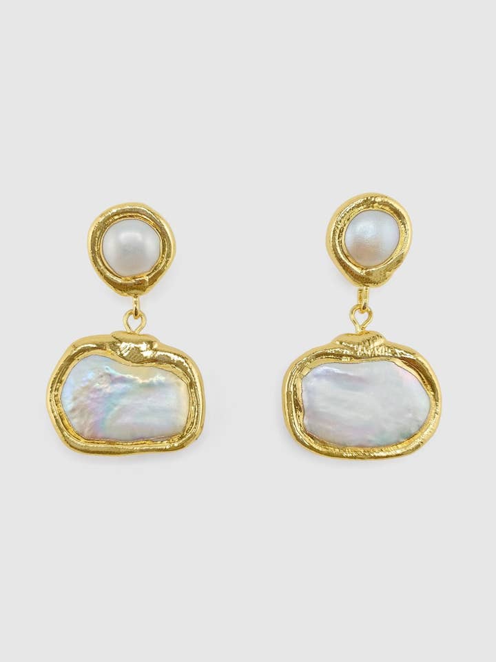 Miz Casa & Co Meira Øreringe i Guld Perle for engroshandel hos Izoa pty ltd