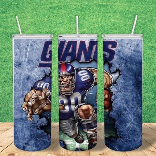 New York Giants Football NFL Straight 20oz Tumbler for wholesale by Purple Rose Wellness, LLC