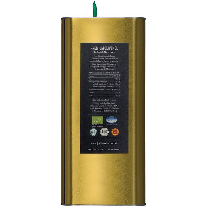 JC Olivenöl - Wholesale Olive Oil - JC Olive Oil - 5 Liter Canister - Organic Extra Virgin Olive Oil1