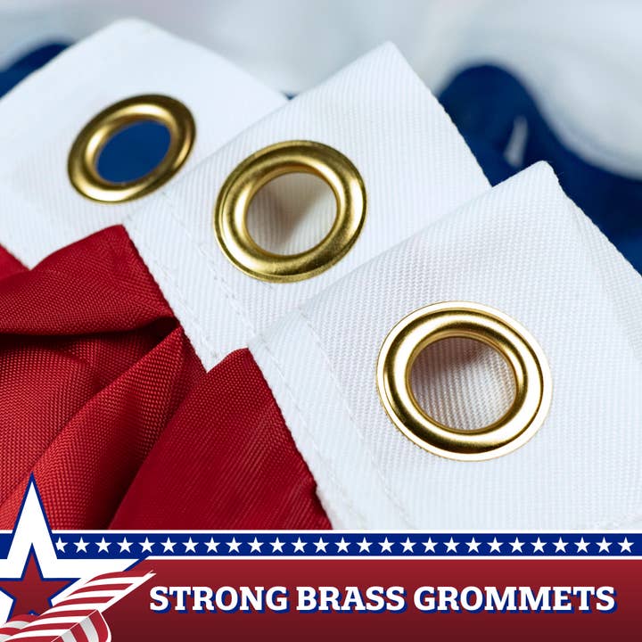 G128 - Wholesale Flag - G128 - USA Pleated Fan Flag, 2x4 Feet American USA Bunting Decoration Flags Embroidered Patriotic Stars & Sewn Stripes Canvas Header Brass Grommets