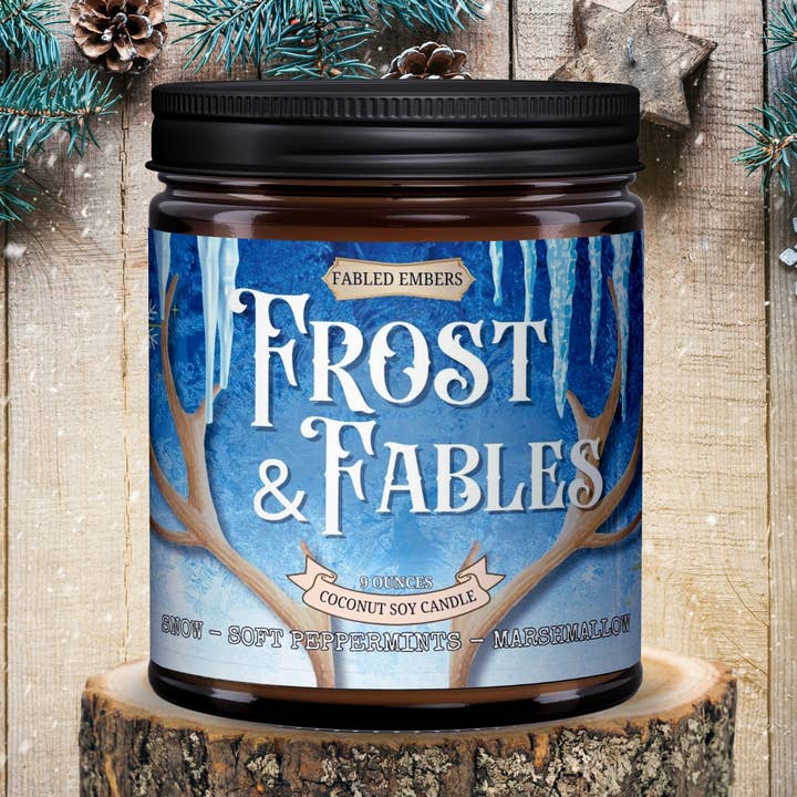 Fabled Embers - Wholesale Jar/Filled Candle - WINTER - Frost & Fables | Marshmallow Pepperment Candle1