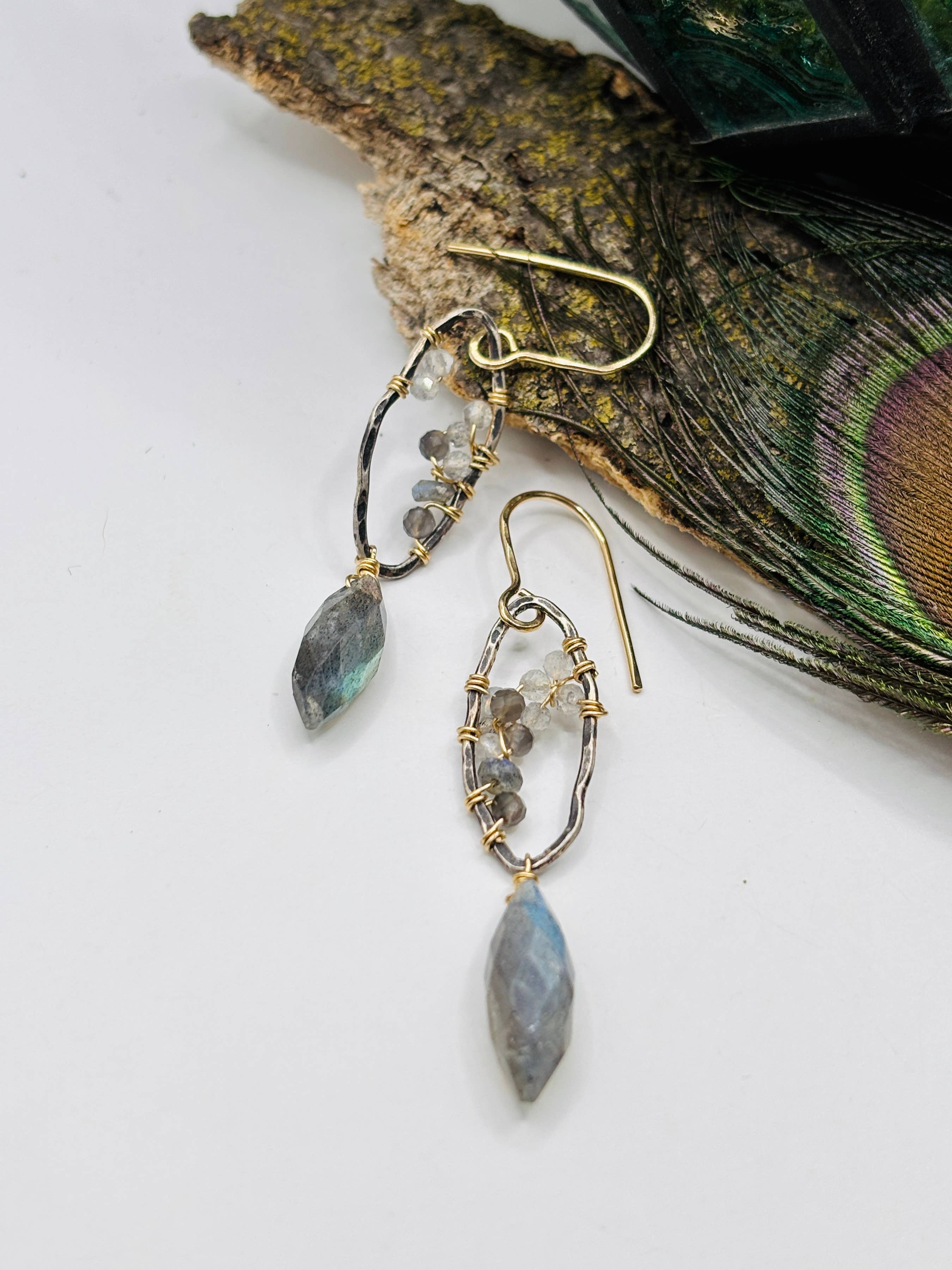 Rachel Renee Jewelry - Wholesale Dangle Earrings - ANKICA Labradorite Goddess Geode Earrings  3