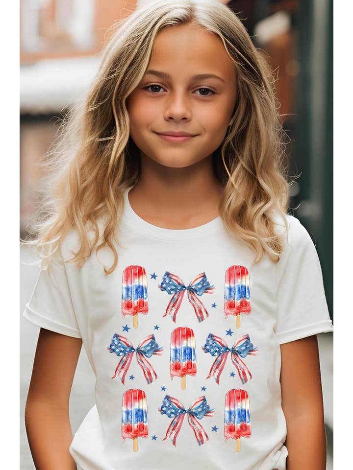 Pink Irene Wholesale - Wholesale Screen-printed t-shirt – Kids - KIDS SIZE 4th of July USA Flag Graphic T Shirts8