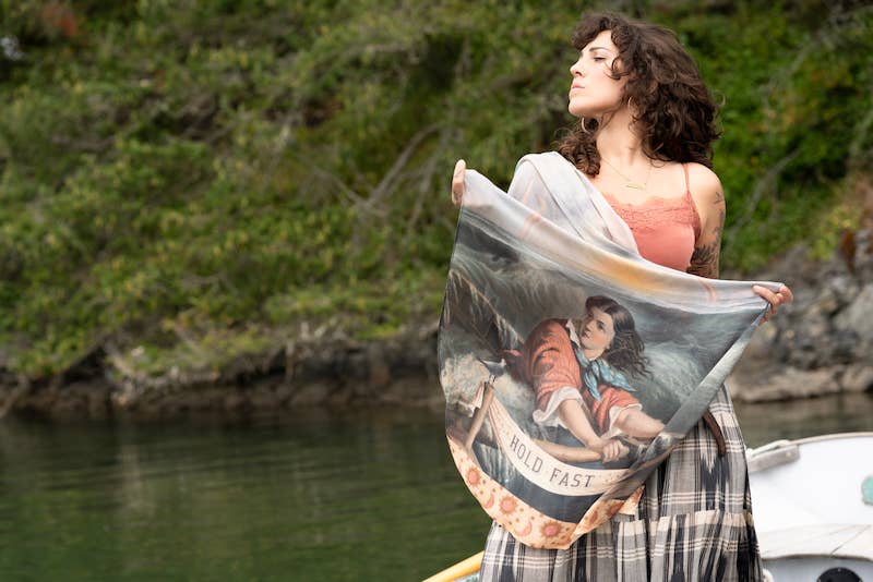 Market of Stars (USA) - Wholesale Scarf - Women's - Hold Fast Scarf with Boat, Sun, Moon & Rainbow4