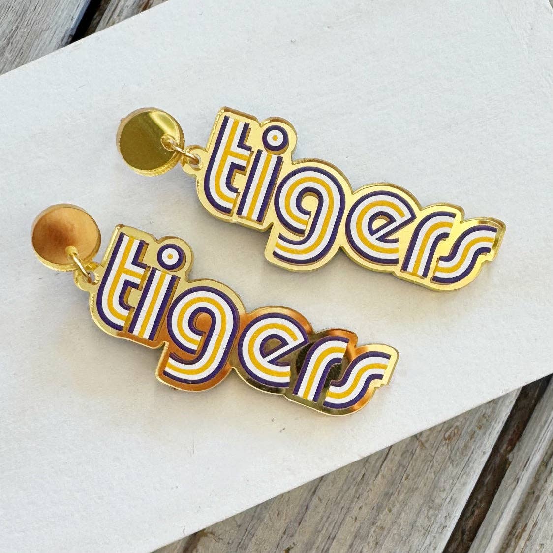 Nola Mercantile - Wholesale Dangle Earrings - Mono Tigers Acrylic Earring0
