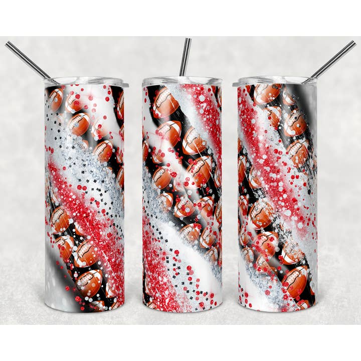 Red And Black Football Tumbler - New Philadelphia Quakers - for wholesale by That Shirt Shack